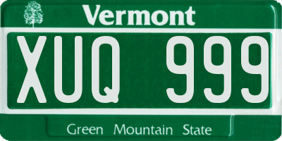 VT license plate XUQ999