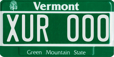 VT license plate XUR000