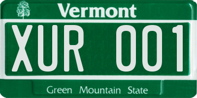 VT license plate XUR001