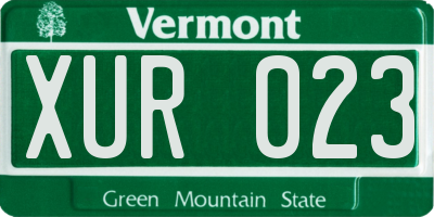 VT license plate XUR023