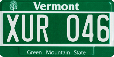 VT license plate XUR046