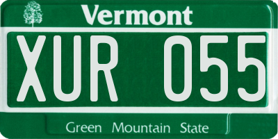 VT license plate XUR055