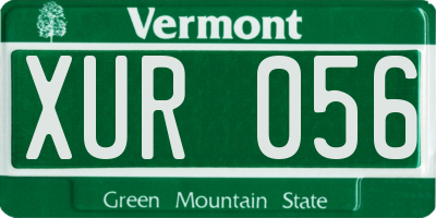 VT license plate XUR056