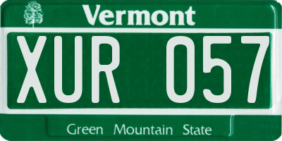 VT license plate XUR057