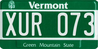 VT license plate XUR073