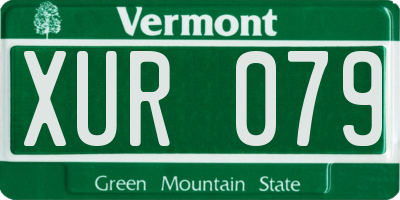 VT license plate XUR079