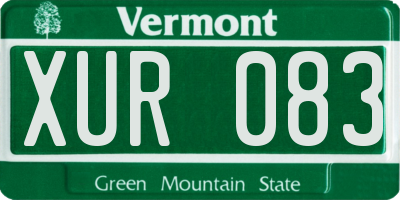 VT license plate XUR083