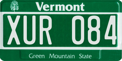 VT license plate XUR084