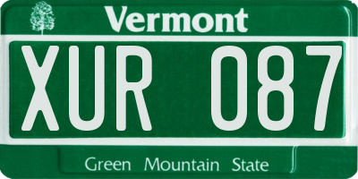 VT license plate XUR087