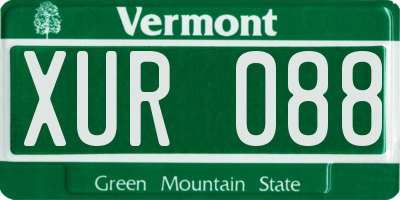 VT license plate XUR088