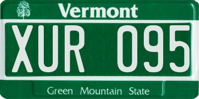 VT license plate XUR095