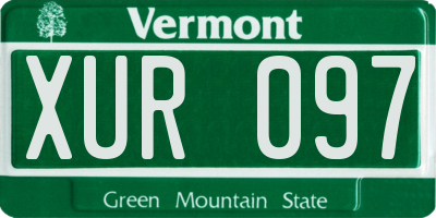 VT license plate XUR097