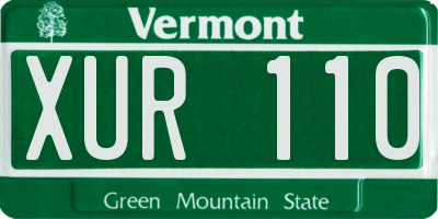 VT license plate XUR110
