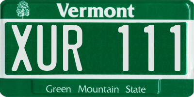 VT license plate XUR111