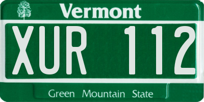 VT license plate XUR112