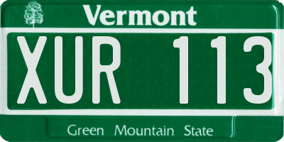 VT license plate XUR113