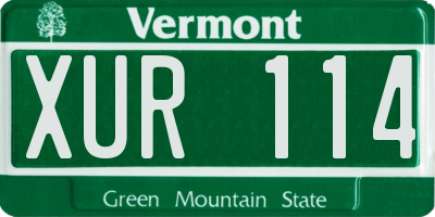 VT license plate XUR114
