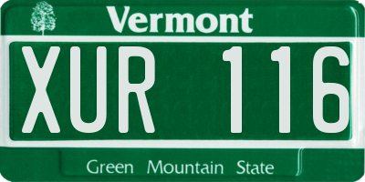 VT license plate XUR116