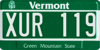 VT license plate XUR119