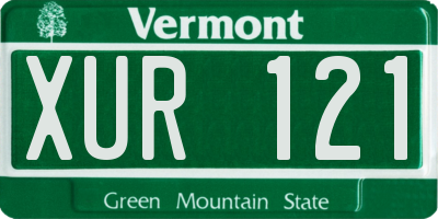 VT license plate XUR121