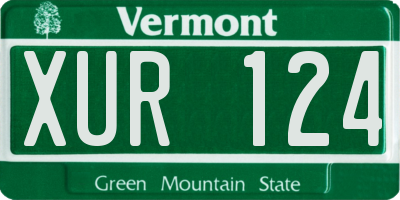 VT license plate XUR124