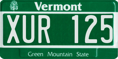 VT license plate XUR125