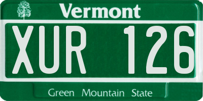 VT license plate XUR126