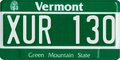 VT license plate XUR130