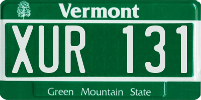 VT license plate XUR131