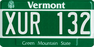 VT license plate XUR132