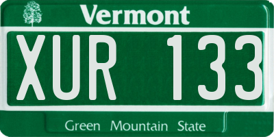 VT license plate XUR133
