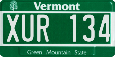 VT license plate XUR134