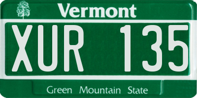 VT license plate XUR135