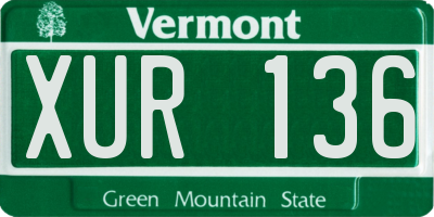 VT license plate XUR136