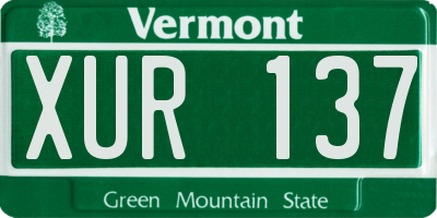 VT license plate XUR137