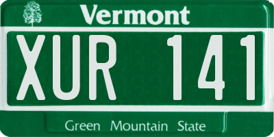 VT license plate XUR141