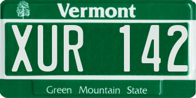 VT license plate XUR142