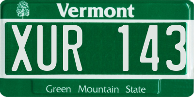 VT license plate XUR143