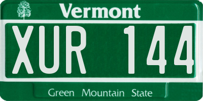 VT license plate XUR144
