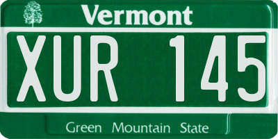 VT license plate XUR145