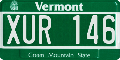VT license plate XUR146