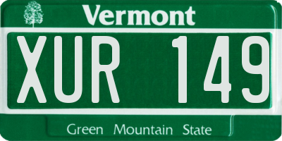 VT license plate XUR149