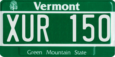 VT license plate XUR150