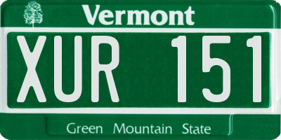 VT license plate XUR151
