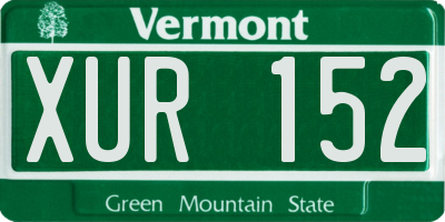 VT license plate XUR152