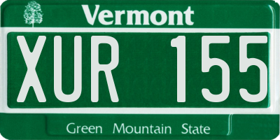 VT license plate XUR155