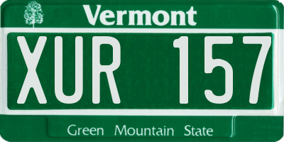 VT license plate XUR157