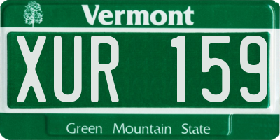 VT license plate XUR159