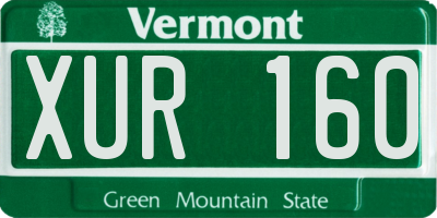 VT license plate XUR160