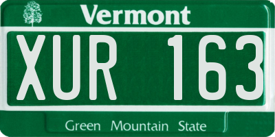 VT license plate XUR163